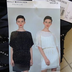 Beaded butterfly sleeve dress